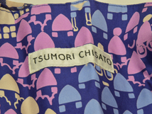 ツモリチサト TSUMORI CHISATO ミニ スカート シルク 総柄 2サイズ パープル×ネイビー レディース j_p F-M8986_画像5