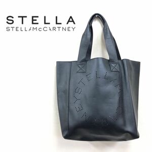 M2068-K-N◆イタリア製 STELLA MACCARTNEY ステラマッカートニー レザートートバッグ◆ブラック ブランドロゴ シンプル キレイめ メンズ