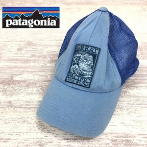 M2067-K-N◆patagonia パタゴニア メッシュキャップ◆水色 刺繍 カジュアル ユニセックス アウトドア 帽子 ファッション小物