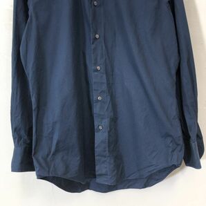 M2539-F-N◆ makers shirt 鎌倉 メーカーズシャツ 長袖シャツ トップス ◆ size39-83 コットン100 ネイビー 紺 単色 古着 メンズ 春の画像4