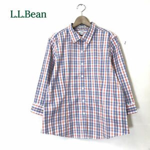 M2382-D◆美品◆ L.L.Bean エルエルビーン 長袖シャツ ブラウス レディース トップス ◆ sizeM マルチ チェック コットン100