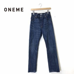 M2371-D◆美品◆ ONEME ワンム デニムパンツ ジーンズ 再構築 レディース ボタンフライ リーバイスベース◆sizeF インディゴ コットン