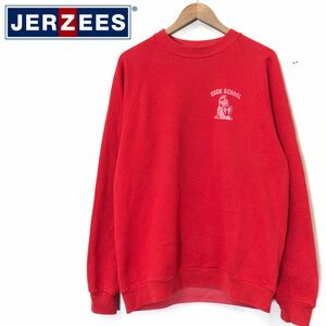 M2302-F◆80s◆old◆ JERZEES ジャージーズ トレーナー スウェットシャツ vitage ◆ sizeL コットン ポリエステル レッド 古着 メンズ