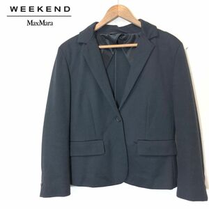 M2165-F* Max Mara Weekend Max Mara we k end tailored jacket single total reverse side * L cotton nylon old clothes lady's 