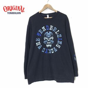 M2276-D◆ TENDERLOIN テンダーロイン 長袖Tシャツ 袖プリント カットソー トップス ◆ sizeL ブラック 黒 コットン100