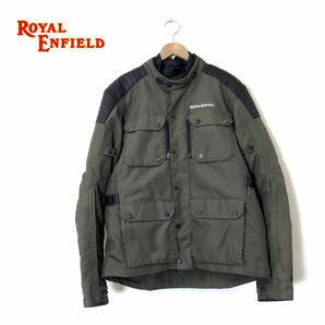 M2266-N◆美品◆ ROYAL ENFIELD ロイヤルエンフィールド KHARDUNGLA V2 ライディングジャケット 防水 ライナーあり◆sizeL カーキ ナイロンの画像1