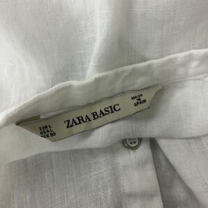 A696-F-N◆ ZARA BASIC ザラベーシック リネンブラウス 長袖シャツ トップス ◆ sizeL 麻100 ホワイト 古着 レディース 春の画像7