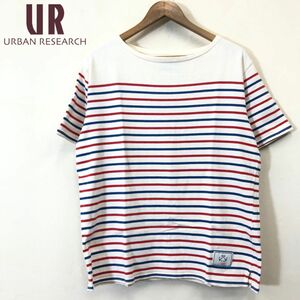 A678-F-N◆ URBAN RESEARCH アーバンリサーチ 半袖Tシャツ カットソー ボーダー ◆ size40 コットン100 マルチカラー 古着 春夏