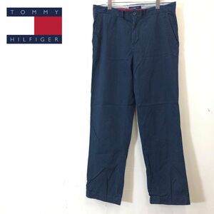 A669-F-N◆ TOMMY HILFIGER トミーヒルフィガー チノパンツ ボトムス ◆ size34/32 コットン100 ネイビー 古着 メンズ