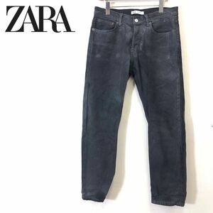 A667-F-N◆ ZARA ザラ デニムパンツ ジーンズ ボトムス ◆ size32 コットン ポリウレタン ブラック 黒 古着 メンズ 通年 ラメ