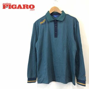 A608-F-N◆ タグ付き美品 ◆ figaro sports フィガロスポーツ 長袖ポロシャツ カットソー トップス ◆ 100-170 ウール アクリル グリーン