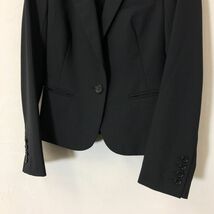 A576-T◆M-PREMIER エムプルミエ セットアップ ブレザー ジャケット 2B フレアスカート ステッチ 無地◆size34 ブラック レディース_画像4