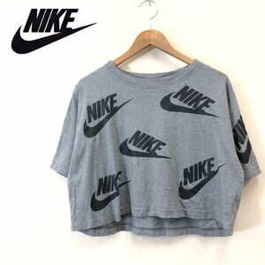 A540-F◆ NIKE ナイキ 半袖Tシャツ カットソー ロゴプリント トップス ◆ sizeM コットン100 グレー 古着 レディース 春夏