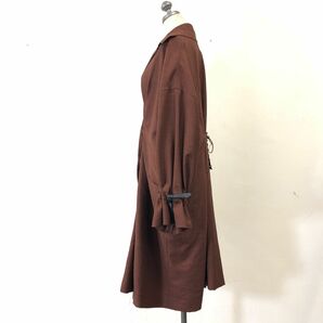 A525-F◆ 美品 ◆ AMERI アメリ ロングコート ワンピース トップス ◆ ポリエステル100 ブラウン 古着 レディース 春の画像5