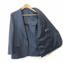 A378-F◆ 美品 ◆ LANVIN PARIS ランバン テーラードジャケット シングル 背抜き ◆ ウール100 ネイビー 古着 メンズ 通年_画像6