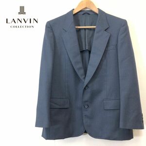 A378-F◆ 美品 ◆ LANVIN PARIS ランバン テーラードジャケット シングル 背抜き ◆ ウール100 ネイビー 古着 メンズ 通年