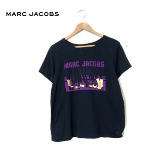 A410-D* хорошая вещь * MARC JACOBS Mark Jacobs короткий рукав футболка cut and sewn принт женский * sizeS черный чёрный хлопок 