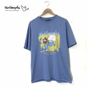 A324-D◆美品◆ Mark Gonzales マーク・ゴンザレス 半袖Tシャツ カットソー プリント スケート ◆sizeM ブルー系 コットン