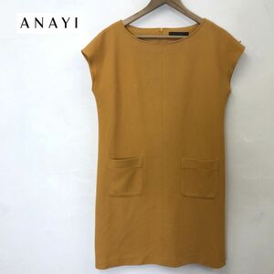 A298-W*ANAYI Anayi One-piece French рукав подкладка нет задний застежка-молния красивый . casual *size:38 orange серия полиэстер др. 