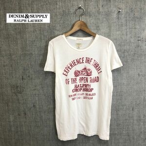 A235-T-S◆90s◆ralph lauren ラルフローレン 半袖Tシャツ プリント プルオーバー◆sizeXXS ホワイト ユニセックス トップス コットン