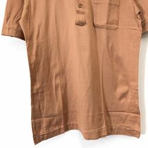 A212-F-N◆old◆ Pierre Cardin tricots ピエールカルダントリコ ヘンリーネックTシャツ 半袖 カットソー ◆ sizeL コットン ブラウン 古着_画像4