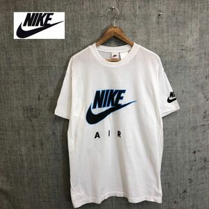 A224-T-N◆old◆NIKE ナイキ 半袖Tシャツ ロゴプリント クルーネック プルオーバー◆sizeM ホワイト メンズ トップス コットン100