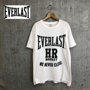 A223-T-N◆EVERLAST エバーラスト 半袖Tシャツ プリント クルーネック プルオーバー◆sizeL ホワイト メンズ トップス コットン100