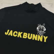 A244-G-N◆jack bunny ジャックバニー Tシャツ◆size1 ブラック 無地 レディース トップス 半袖 プリント ドラえもん ロゴ ハイネック 黒色_画像10