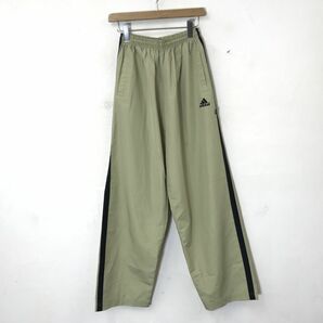 A274-N◆old◆00s◆ adidas アディダス トラックパンツ ウインドブレーカー サイドライン ◆size90 カーキ系 ポリエステルの画像2