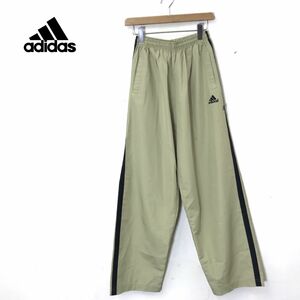 A274-N◆old◆00s◆ adidas アディダス トラックパンツ ウインドブレーカー サイドライン ◆size90 カーキ系 ポリエステル