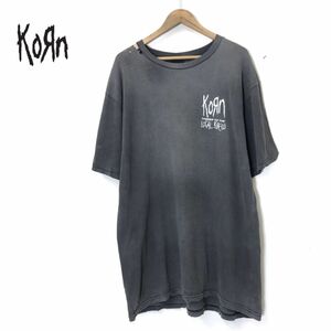 A273-Nold◆00s KORN LOCAL CREW コーン 半袖Tシャツ カットソー PONYコラボ バンT◆ sizeXL ブラック 黒 コットン