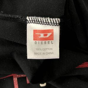 A187-F-S◆ DIESEL ディーゼル 半袖Tシャツ カットソー ロゴプリント トップス ◆ sizeXL コットン100 ブラック 古着 レディース 春夏の画像8