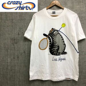 A58-F-N◆ 80s~90s ◆ old ◆ crazy shirt クレイジーシャツ 半袖Tシャツ カットソー プリント USA製 ◆ sizeSコットン100 ホワイト 古着