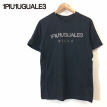 A47-F-N◆ 1PIU1UGUALE3 ウノピゥウノウグァーレトレ 半袖Tシャツ カットソー ロゴビーズ ◆ sizeM コットン 古着 レディース 春夏_画像1