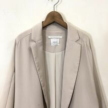 A11-K◆日本製 emmi atelier エミ アトリエ 長袖ロングコート◆size1 ベージュ 前開き 裏地あり キレイめ ドロップショルダー シンプル_画像2