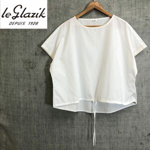 A855-F◆ LE GLAZIK ルグラジック プルオーバー シャツ ブラウス ◆ size36 コットン100 ホワイト 古着 レディース 春夏