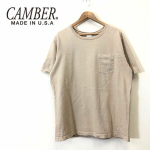 A845-F◆ old ◆ camber special edition キャンバー 半袖Tシャツ カットソー USA製 ◆ sizeL コットン ベージュ 無地 古着 メンズ 春夏