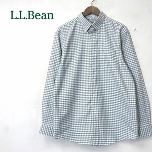 A794-N◆美品◆ L.L.Bean エルエルビーン オックスフォードシャツ BD ボタンダウン トップス ◆ size15 1/2 グリーン チェック コットン