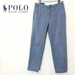 A1296-F◆ POLO RALPH LAUREN ポロラルフローレン チノパンツ ボトムス ◆ size30/30 コットン ブルー 古着 メンズ 春