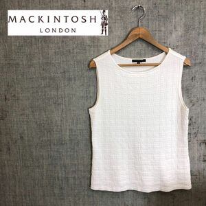 A1318-G◆mackintosh london マッキントッシュロンドン タンクトップ◆size40 綿 日本製 ホワイト チェック レディース トップス 夏服 白色