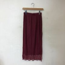 A1300-G◆美品◆ZARA ザラ タイトスカート◆sizeS ボルドー レース レディース ボトムス 裏地 ウエストゴム フォーマル 刺繍 裏地 ガーリー_画像10