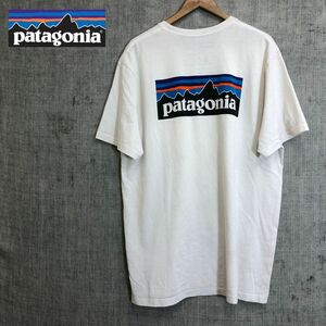 A1160-F◆ patagonia パタゴニア 半袖Tシャツ カットソー ロゴプリント トップス ◆ sizeL コットン100 ホワイト 古着 メンズ 春夏