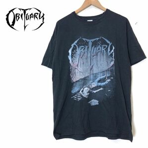 A1141-F◆ obituary オビチュアリー フルーツオブザルーム バンドTシャツ カットソー 半袖 ◆ sizeL コットン ブラック 古着 メンズ 春夏の画像1