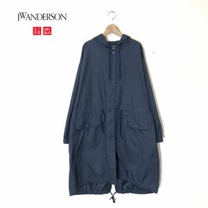 A1100-T-N◆UNIQLO ユニクロ jwanderson ウィンドブレーカー レインコート フード◆sizeM レディース ネイビー トップス ポリエステル100