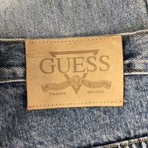 A1054-F◆ guess ゲス デニムパンツ ジーンズ ボトムス ジッパーフライ ◆ size33 コットン100 インディゴ 古着 メンズ_画像8