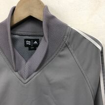 A1027-J◆adidas GOLF アディダス ゴルフ 長袖プルオーバー◆グレー サイズS レディース ゴルフウェア スポーツウェア スポーティ ライン_画像2