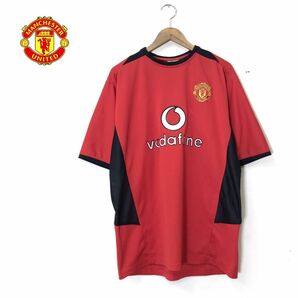 A994-N◆old◆ Manchester United マンチェスターユナイテッド ゲームシャツ ユニフォーム ロゴ サッカー◆ レッド系 赤 ポリエステルの画像1