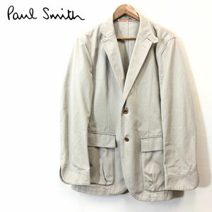 A932-F-S◆ Paul Smith ポールスミス テーラードジャケット シングル ◆ sizeL コットン100 ベージュ 古着 メンズ 春 通年