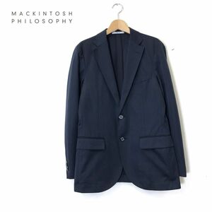 A1596-N◆美品◆ MACKINTOSH PHILOSOPHY TROTTER マッキントッシュフィロソフィー テーラードジャケット シングル 薄手◆size40 紺 ポリ 綿