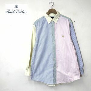 A1580-N◆美品◆ BrooksBrothers ブルックスブラザーズ オックスフォードシャツ BD ボタンダウン ロゴ◆sizeL マルチカラー ストライプ 綿